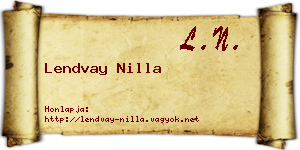 Lendvay Nilla névjegykártya